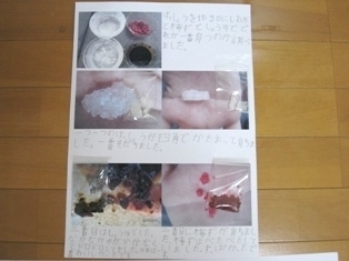 おまけの実験もまとめました、塩の実物付き